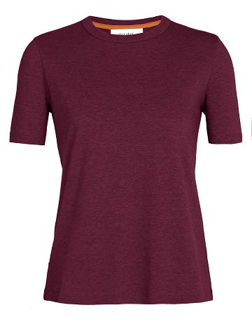 Cherry Icebreaker Tencel Cotton Short Sleeve Women's T Shirts | AU 1597TCEV